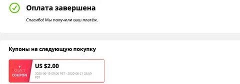 Успешная оплата