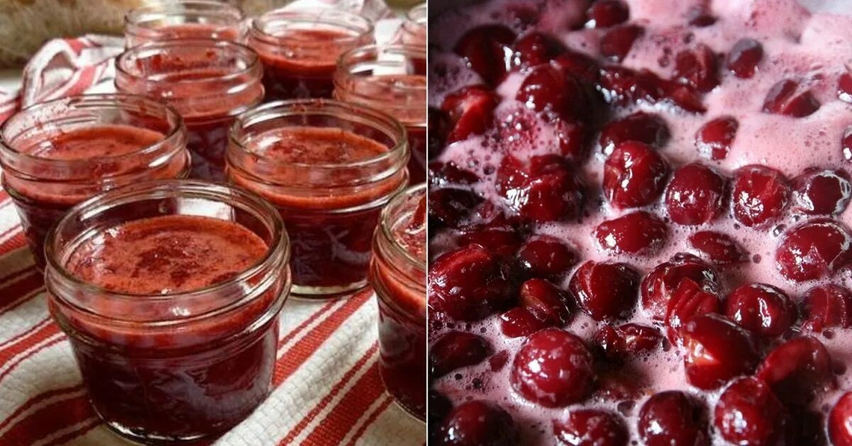 Джем из вишни на зиму. Вишневый джем. вишневый конфитюр. конфитюр из вишни без косточек. сгущенка с вишней.