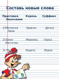 По новому приставка и суффикс