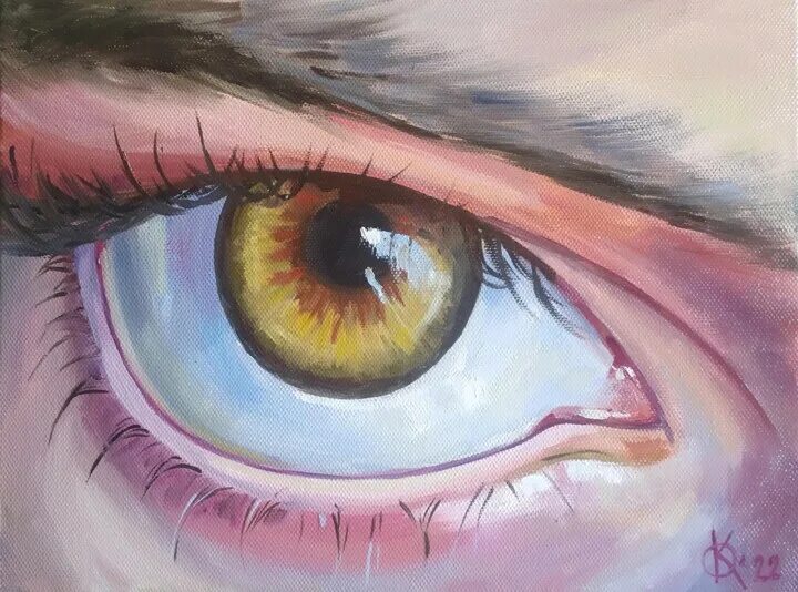 Realistic Eye Oil Painting "20, 絵 画 Adela V に よ っ て Artmajeur