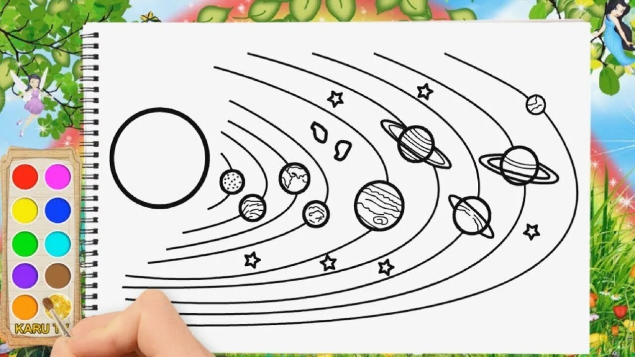 Солнечная система нарисовать ребенку