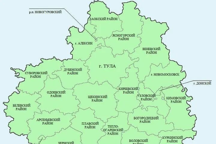 Тульская область города список. Карта Тульской области по районам. Тульская область карта подробная по районам. Тульская обл карта с районами. Карта Тульской области по районам города.