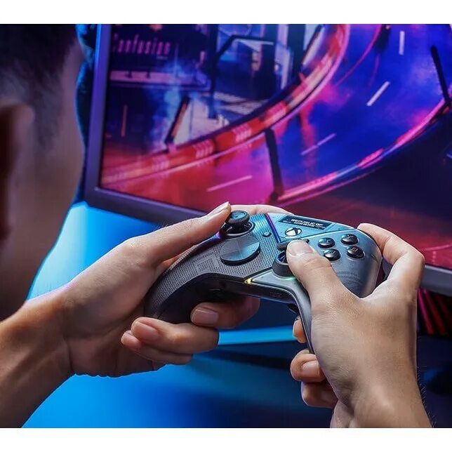 Rog controller. Asus rog raikiri. геймпад asus rog. геймпад для инвалидов xbox. первый джойстик.