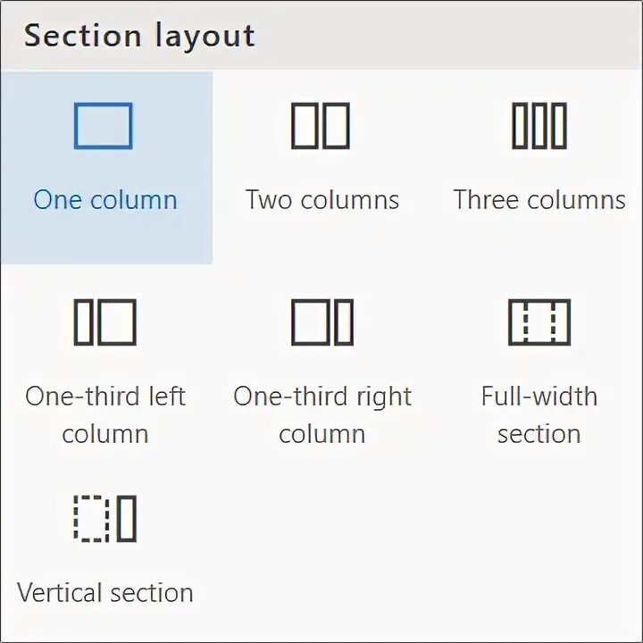 Layout columns. Section layout.