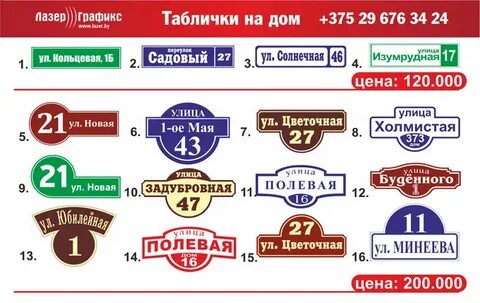 Цвет табличек
