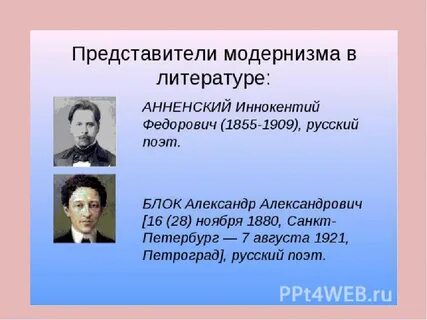 Представители модернизма