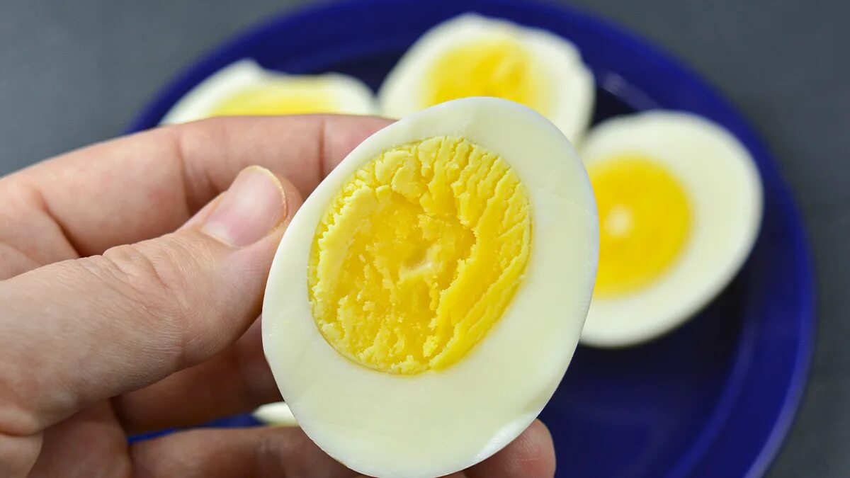 Яркий желток. Яйца с ярким желтком. Яйца вкрутую. Вареные яйца.