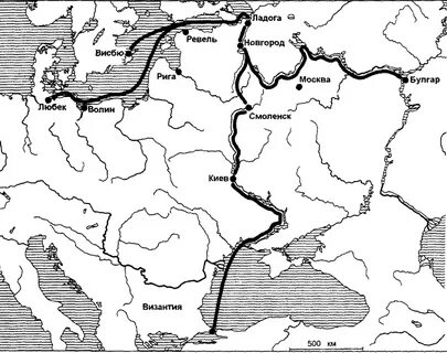 Контурная карта из варяг в греки