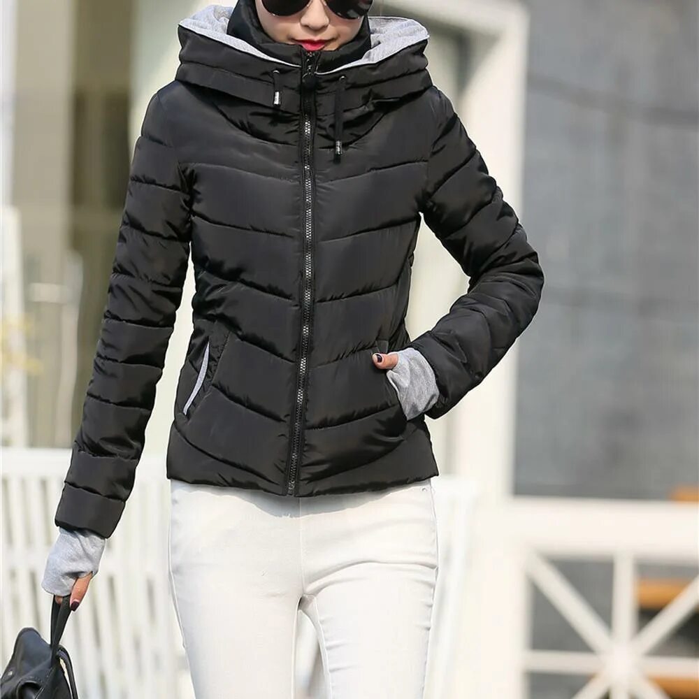 Купить женские пальто QIYUN.Z QIYUN.Z Mädchen Winter Mit Kapuze Jacke Langarm Pu