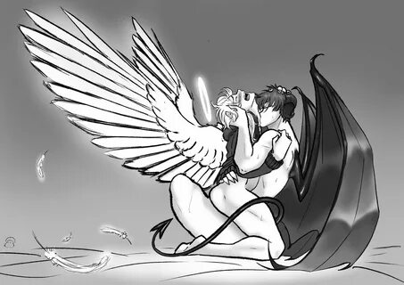 Roshoom 🔞 COMMS CLOSED on Twitter: "#ocs #yaoi #nsfw #angel #devil Prompt by @AC