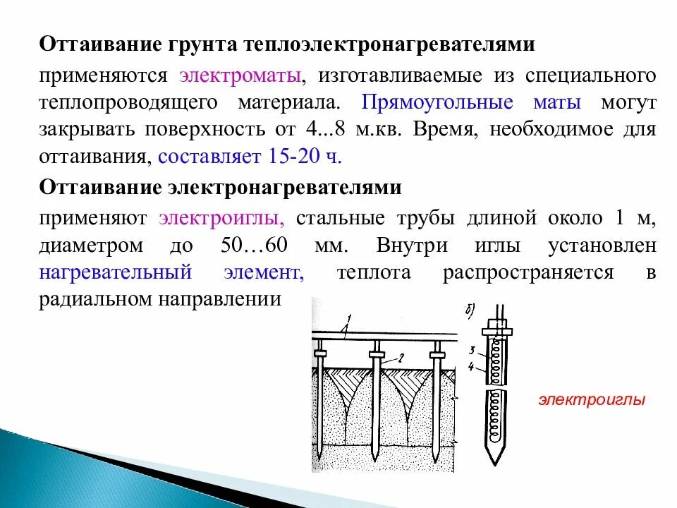 Оттаивание грунта. Паровая игла для оттаивания мерзлых. схема оттаивания мерзлого грунта. метод оттаивания грунтов схема. оттаивание мерзлых грунтов.