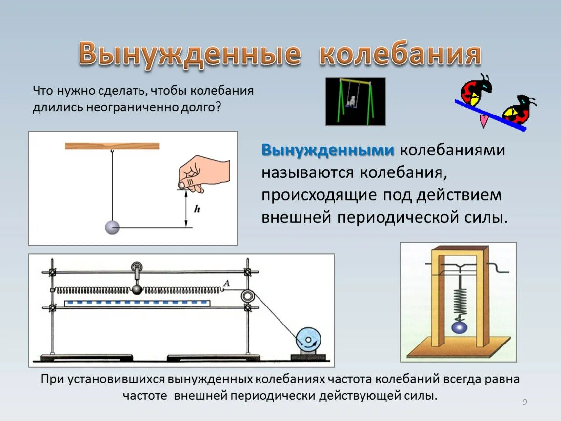 При вынужденных механических колебаниях в колебательной системе. Вынужденные колебания. Вынужденные механические колебания. Вынужденные колебания физика. Вынужденные колебания называются.