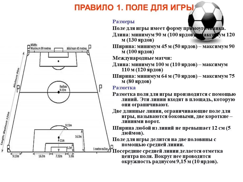 Длина поля 130 ширина 70. Размер поля для футбола. Размеры поля для игры. Футбол. Правила.. Чертежи снукбол.