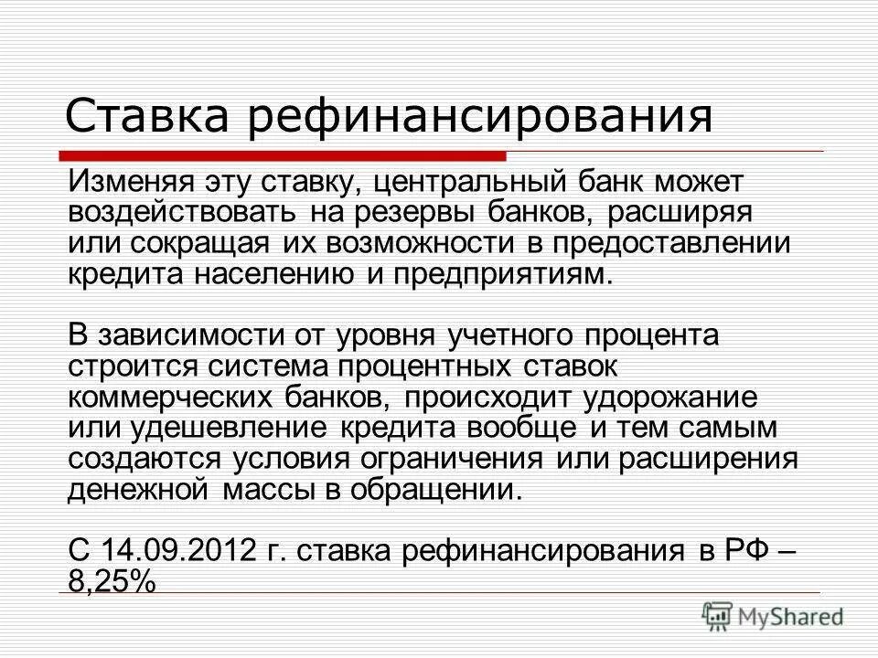 Ставка рефинансирования налоги