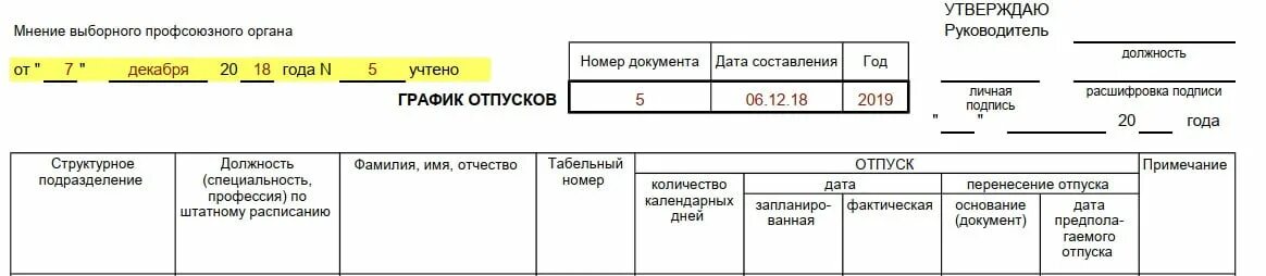 Предполагаемая дата отпуска