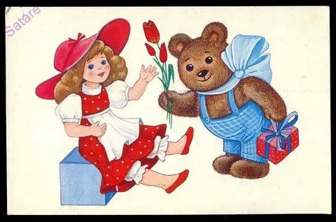 Мишка с куклой полечка
