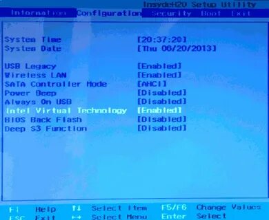 Включить виртуализацию в биосе uefi