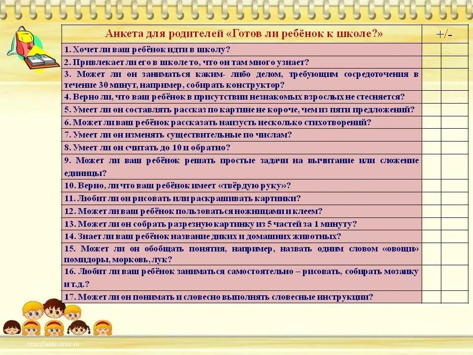 Анкета для родителей о готовности ребенка к школе. Анкетирование родителей,готовность ребенка к школе. Анкета подготовка ребенка к школе. Анкета детей для школы родителям.