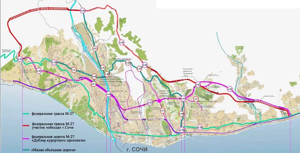 План дорог сочи. Схема строительства обхода Адлера. Железная дорога Сочи Адлер схема. Схема новой автодороги Джубга Сочи. Схема новой дороги Джубга Сочи.