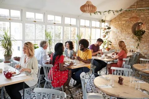The restaurant was crowded