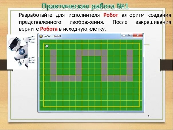 Информатика 8 класс робот кумир. Алгоритм для исполнителя робот. Линейный алгоритм для исполнителя робот. Кумир алгоритмы для робота. Информатика задание с роботом