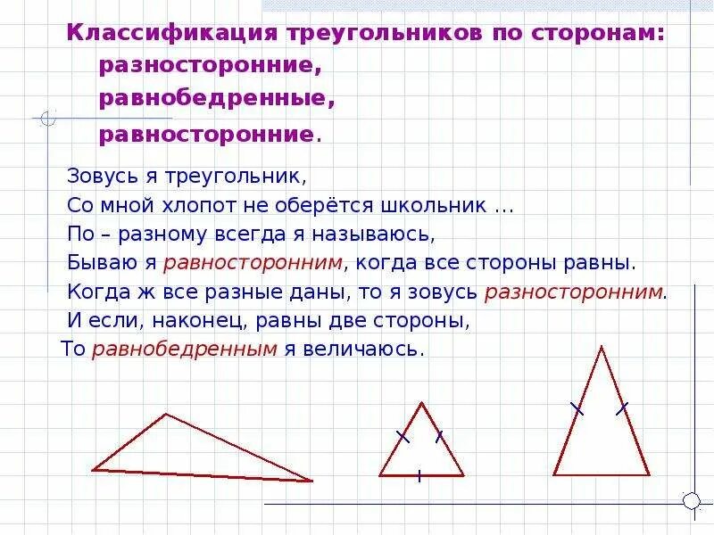 Равнобедренный равносторонний и разносторонний треугольники. Название треугольников по углам. Название всех равнобедренных треугольников. Классификация треугольников по сторонам и углам. Какой треугольник равнобедренный а какой равносторонний