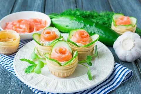 Закуска тарталетки с рыбой