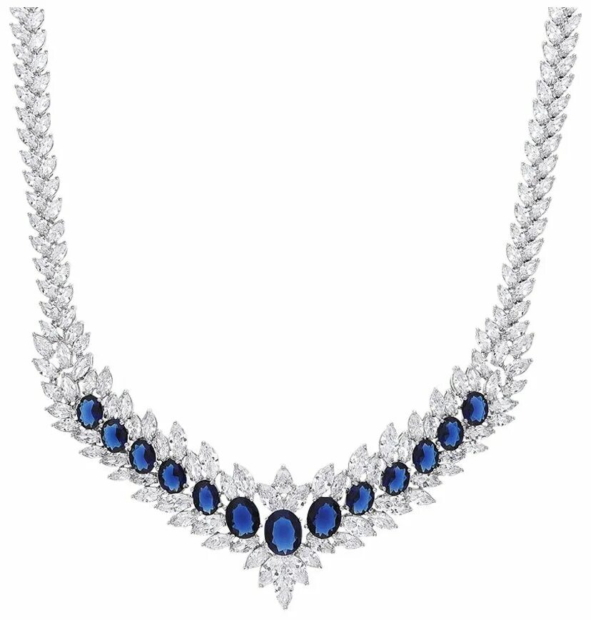 колье сталь. серебряное колье с фианитами голубого цвета. колье сталь. бижутерия санлайт колье. колье эстет.