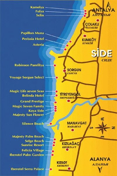 карта побережья сиде. карта отелей сиде турция. карта отелей сиде турция. карта отелей сиде турция. турция сиде карта побережья с отелями.