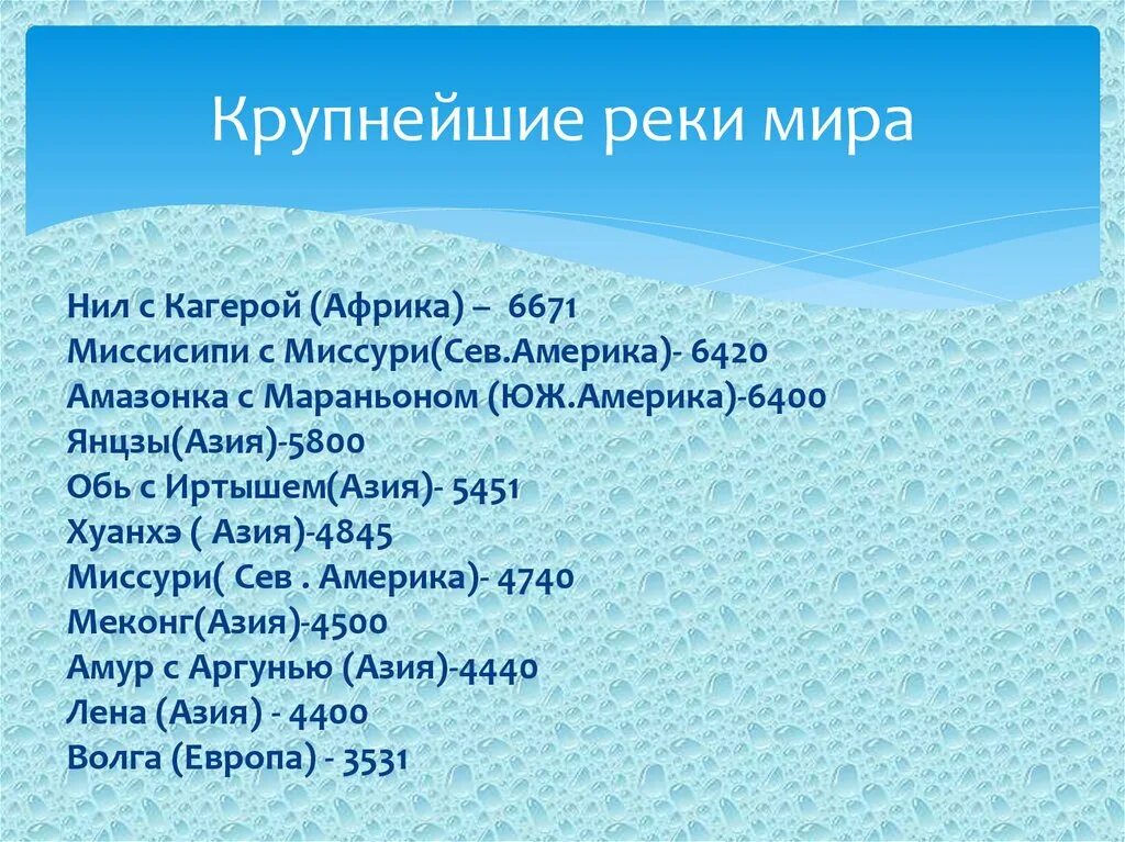 5 рек планеты