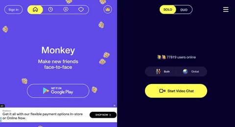 Видеочат с незнакомцами на Chat to Strangers, как в приложении Monkey. 
