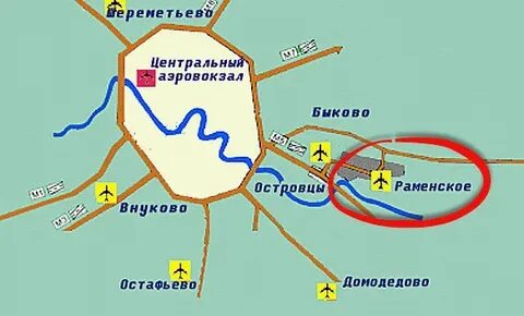 Внуково жуковский расстояние