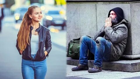 Бездомный мужчина богатой девушки