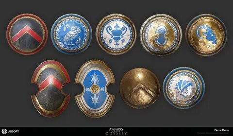 ArtStation - Assassin's Creed Odyssey - Shields., Pierre FLEAU Historia antigua,