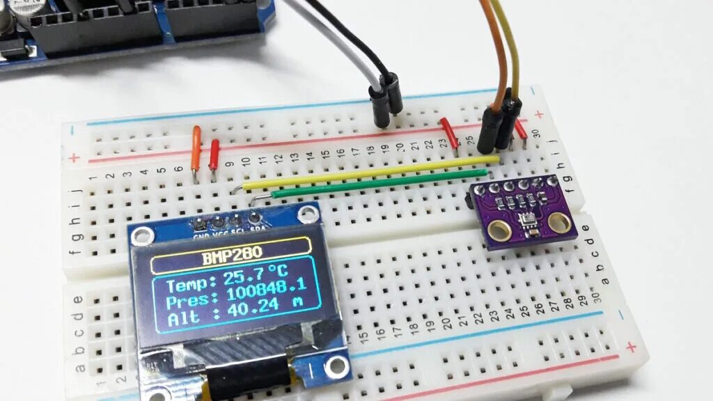 Bmp arduino. Барометр на ардуино bmp280. Bmp280 и дисплей ардуино уно. Барометр с bmp280 на atmega8. Барометр на ардуино bmp180 OLED.