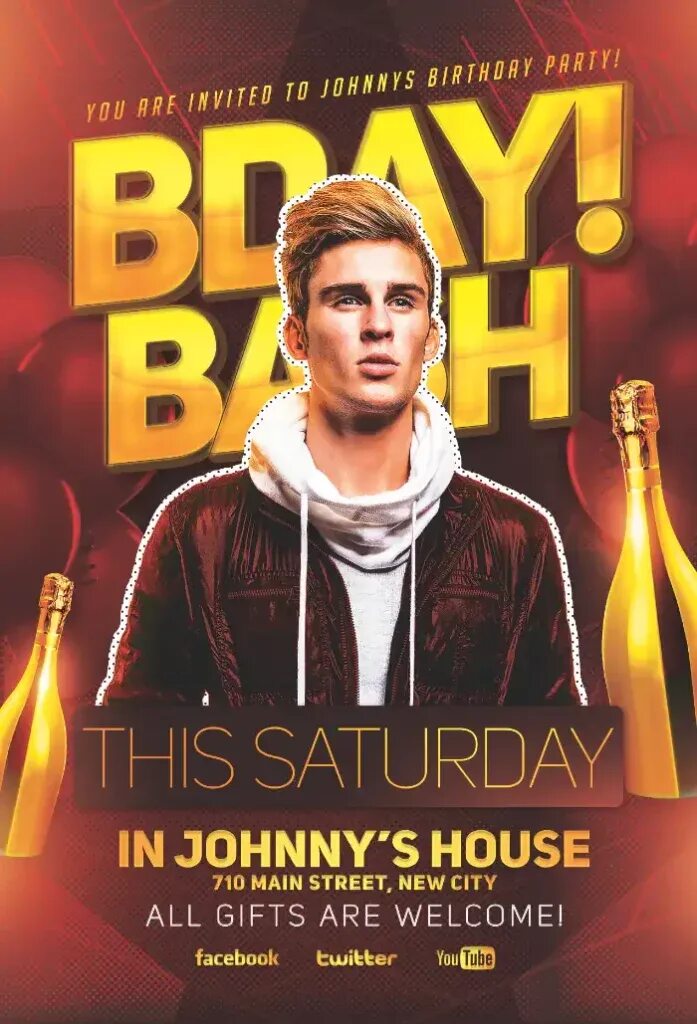 Birthday Flyer. Johns saturday