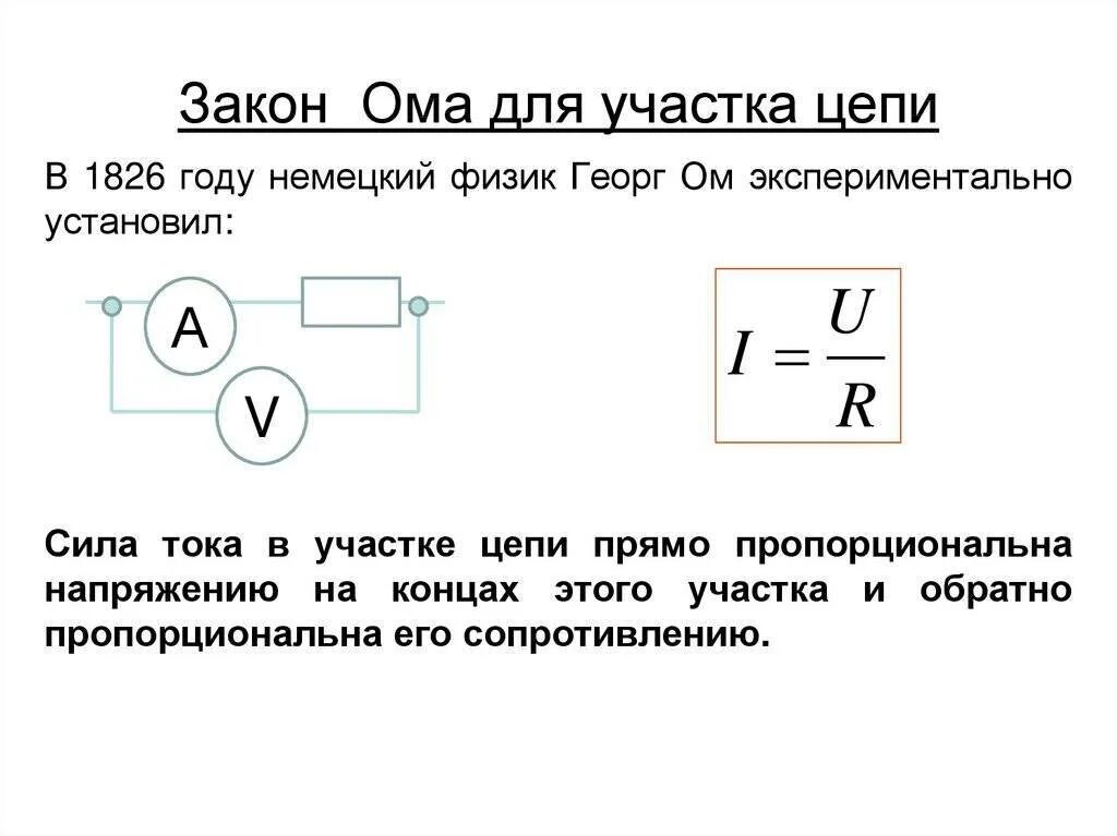 Схема ом физика. Закон Ома для участка цепи формула. Закон Ома для полного участка цепи формула. 2 Закон Ома для участка цепи. Закон Ома для участка цепи и полной цепи формула.