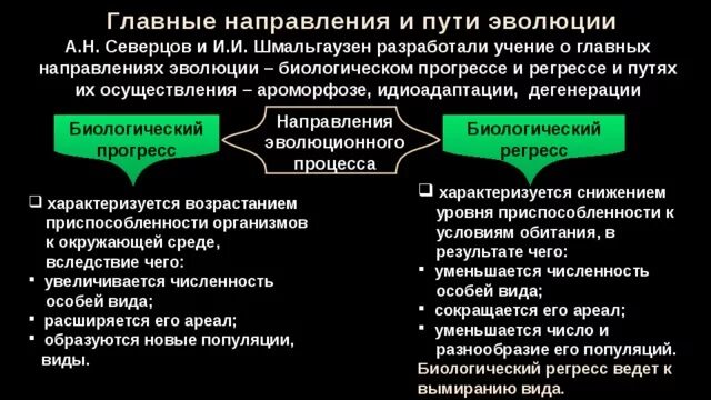 Северцов биологический прогресс. Главные направления эволюции. Учение Северцова о Прогрессе и регрессе. Основные направления эволюции регресс. Биологический Прогресс и регресс северцоа.