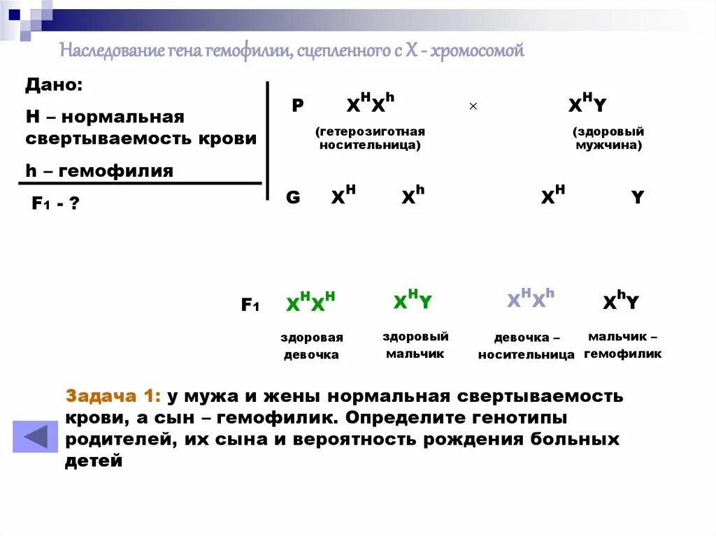 Гемофилия это признак сцепленный с