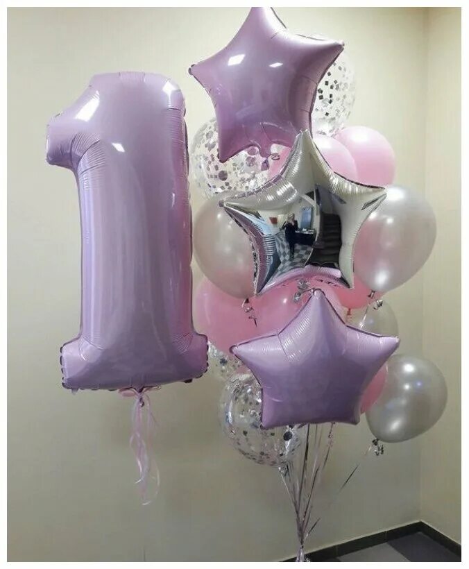 набор шаров "для девочки". набор шаров на 1 годик девочке. набор шаров на годик девочке. шарики на годик. шарики на 1 год девочке.