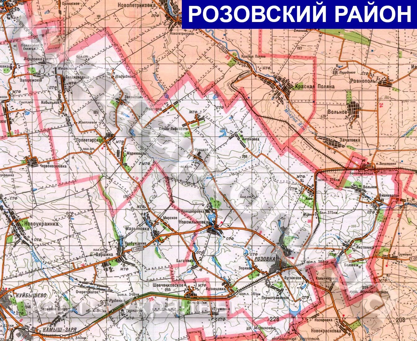 розовка запорожская область на карте