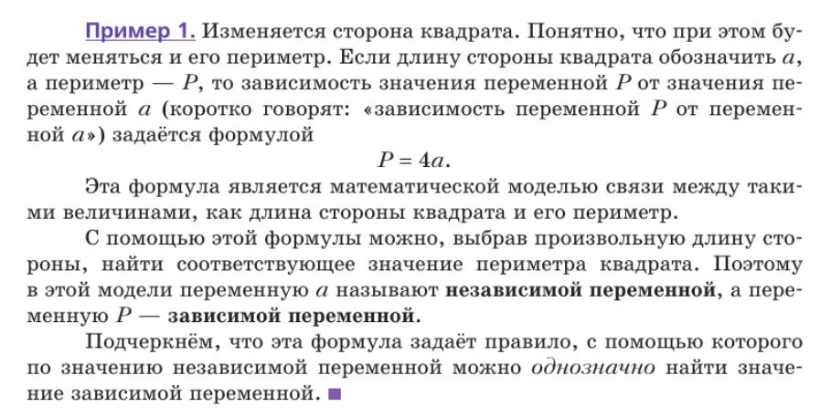 Все значения независимой переменной образуют