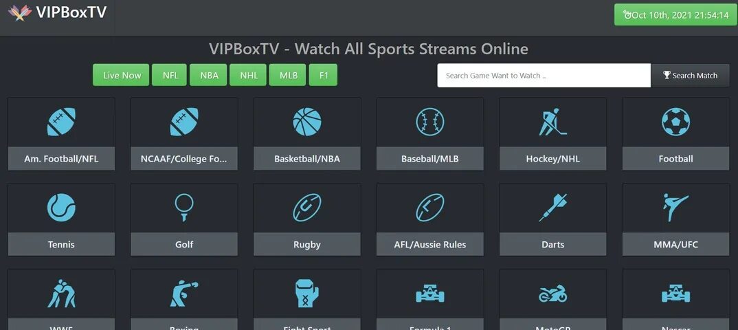 Vipbox Sports. Stream site