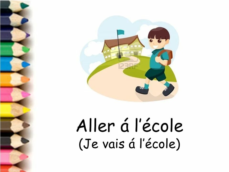 De l ecole. Ecole рисунок. a l ecole в картинках. venir a l` ecole картинки для детей. je vais a l ecole текст.