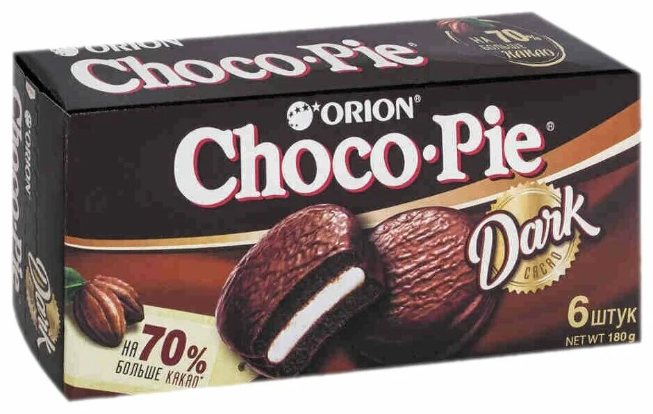 Чоко чоко отзывы. Чоко Пай Dark Орион 180 г/16,. Печенье Чоко Пай 180г/16шт Orion. Пирожное Orion чокопай 6шт 180гр. Orion Choco pie (180 г).