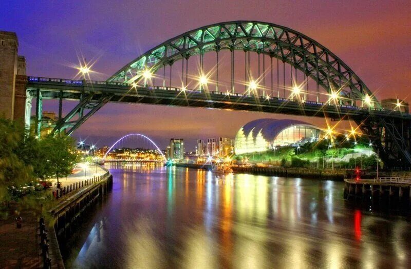 Newcastle upon Tyne. Красивые мосты. Арочный мост. Beautiful sites