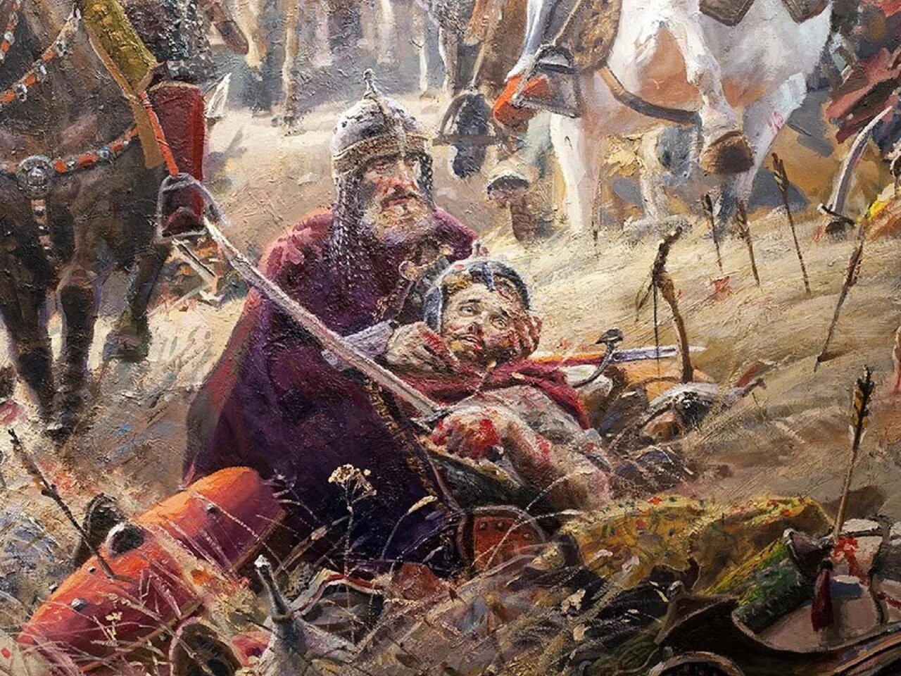 В раненую реку не войдешь. Куликовская битва Рыженко. Пересвет картина Рыженко Куликовская битва.