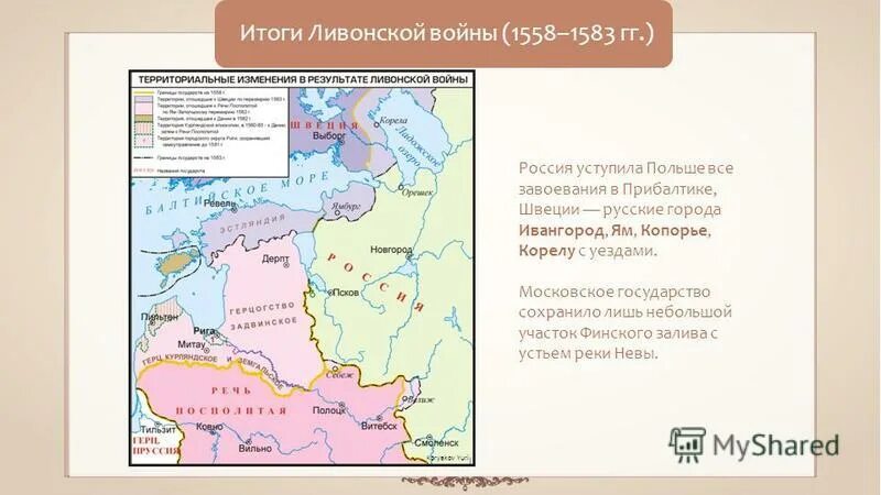 После прекращения существования ливонского ордена противниками россии. Итоги литовской войны 1558-1583. Итоги Ливонской войны 1558-1583. Карта России накануне Ливонской войны.