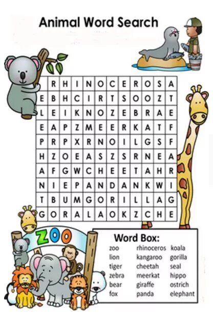 Animals wordsearch