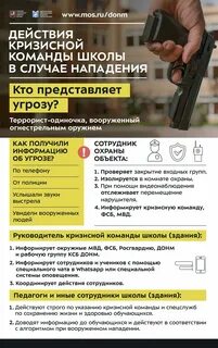 Алгоритм действий в случае вооруженного нападения